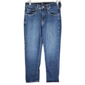 Womens Gap 90s Loose Denim Blue Jeans Medium Wash Straight Hi Rise Size 2